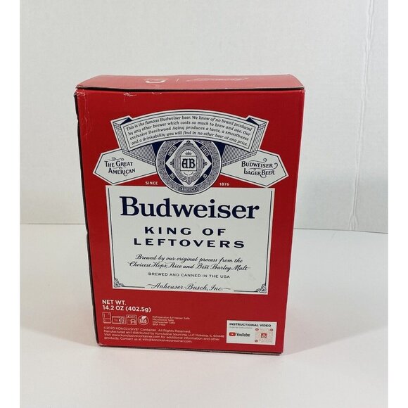 Budweiser Beer Lunchbox With Lock Red Protect Your Food New Konclusive Container